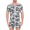 Landofgenie Onesie for Men Cotton Short Sleeve Camouflage Pajama Jumpsuits