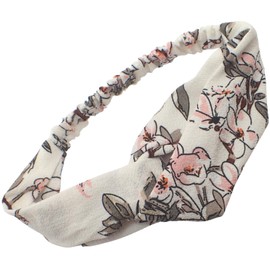 Topkids Accessories Headband Bandeau Headbands Head Band Bandeaux Leopard Print Headband Bandeau Polka Dot Headband Floral Headband For Women, Ladies, Men, Kids (White Floral)