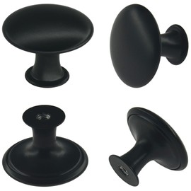 DDHOMIN 12 PCS Round Drawer Knobs Pulls,Cupboard Door Knobs (Black)
