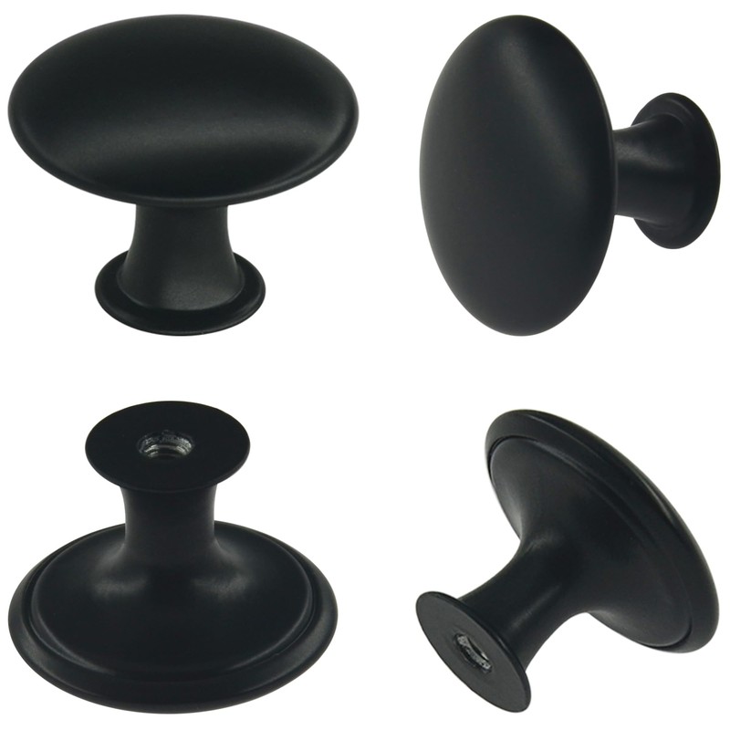 DDHOMIN 12 PCS Round Drawer Knobs Pulls,Cupboard Door Knobs (Black)