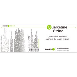Quercetin and Zinc, 100 mg/60 Capsules, Quercetin of Natural Origin and Zinc, Antioxidants and Immune,