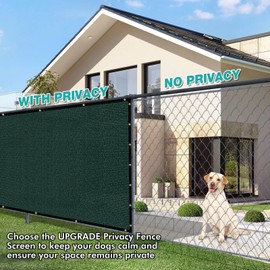 UPGRADE Privacy Fence Screen 90% Visual Blockage 6'x80' Dark Green Outdoor 170 GSM Mesh Panels for Deck,Balcony,Backyard,Patio with Zip Ties,Customized，A495