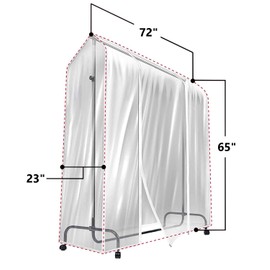 Sorbus Cover for Garment Rack - 6 Ft Transparent Clothes Rack Cover, Garment Coat Hanger Protector Dustproof Waterproof Clothing Storage Cover for Dresses, Suits, Coats, and more (Rack Not Included)