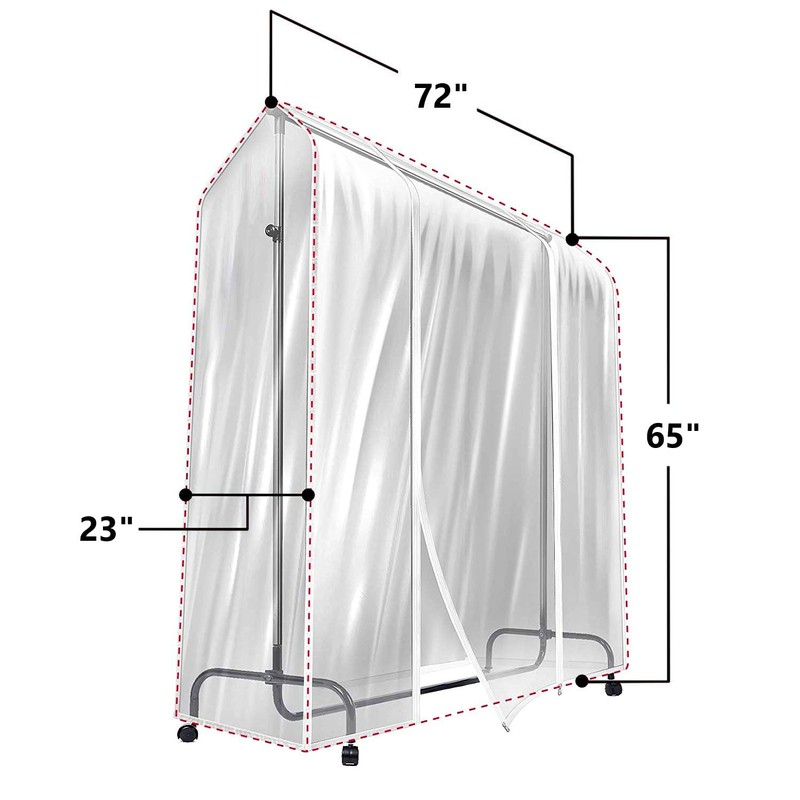 Sorbus Cover for Garment Rack - 6 Ft Transparent Clothes