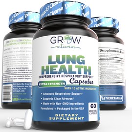 Grow Vitamin Quit Smoking Aid - Lung Cleanse & Detox Pills - Made in USA - Helps to Clear Lun