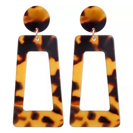 Unbranded Leopard Print Trapezoid Ear Hoop Dangle Earrings Simple 54-7
