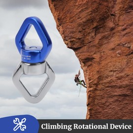 Dispositivo de Escalada, Rueda Universal de Escalada en Roca Al Aire Libre, Accesorio para Colgar Rotador de de 360 ​​°, Fuerza del Triángulo Es Más Uniforme (Negro y azul)