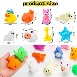Pack of 30 Baby Bath Toys, Water Toys, Bathtub Pool Toy, Water Animals, Bath Toy for Preschool Children, Floating Sea Farm Decoration and Gift