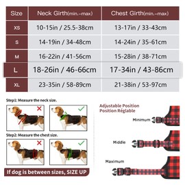 HEELE Dog Harness Dog Harness Large Dog No Pull Dog Harness for Large Dog with Handle Reflective Breathable Mesh, Checkered-Red, L