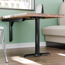 Glownary Cast Iron Table Base, T-Shape End Column, 5W x 22L x 28H inches, Black