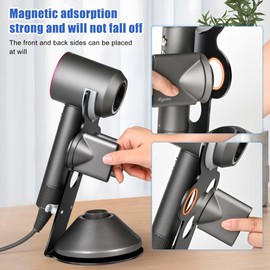 YCHF Supersonic Hair Dryer Holder for Dyson,blow dryer holder,Hair Dryer Holder for Dyson SupersonicAluminum Alloy Bracket, Bathroom Organizer,Size: 27.5cm x14cm x 16.4cm (gray)