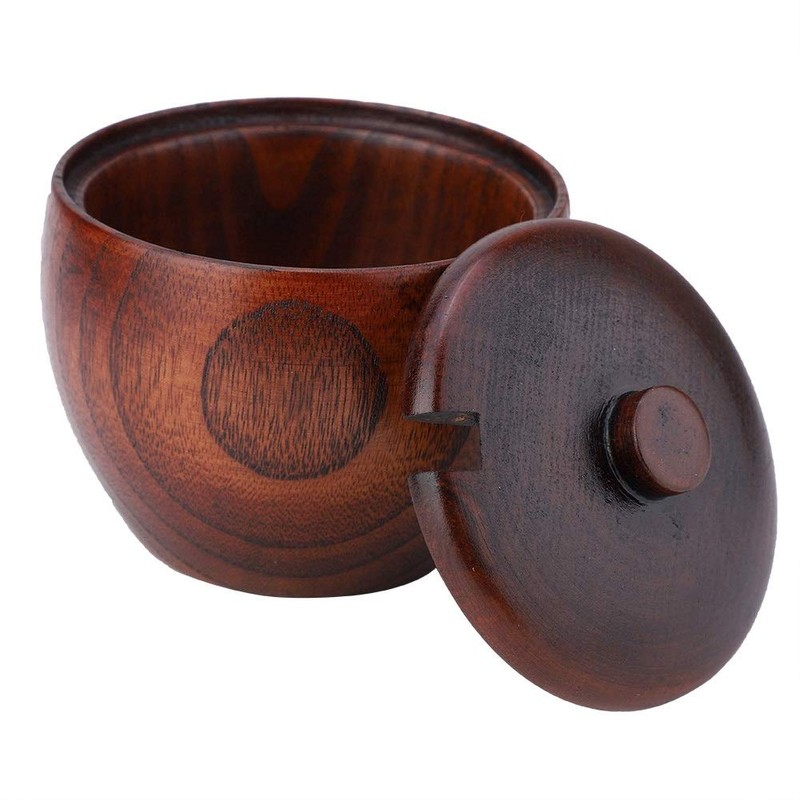 VIFERR Sugar Bowl Wooden Spice Box Salt Container with Lid