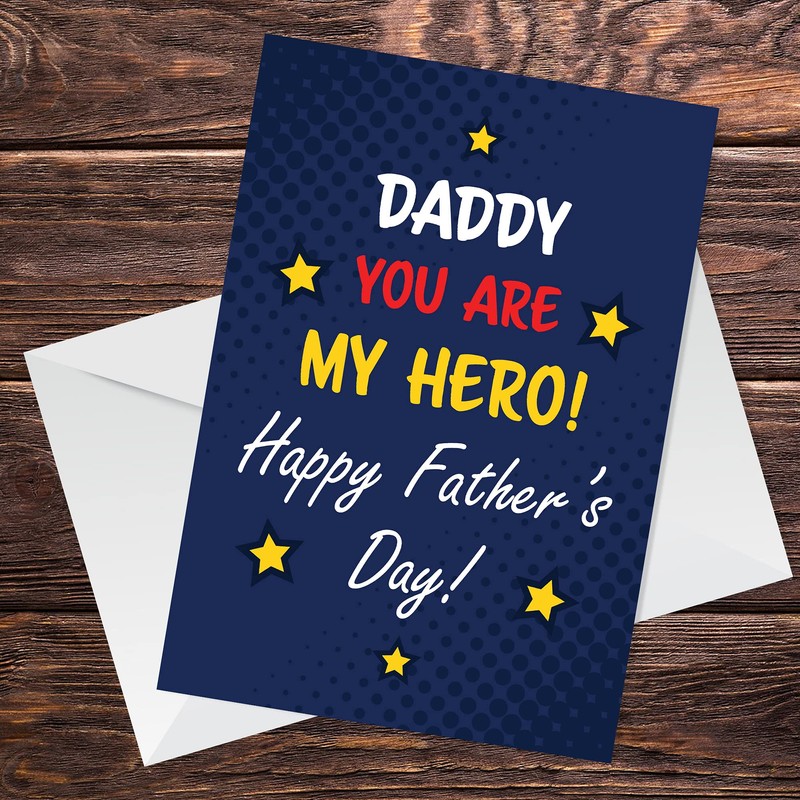 Daddy Card For Fathers Day A6 Card Superhero Theme Card