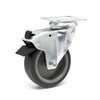 Wiltec Swivel Castor 75 mm with Plastic Wheel, Brake and