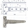 Hinge T 98 x 195 x 5 mm - Investment