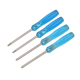 2Pcs Phillips PH00 Screwdriver and 2Pcs 2.0mm Slotted Screwdriver Set, Mini Precision Flat Cross Head Screwdriver Repair Tools