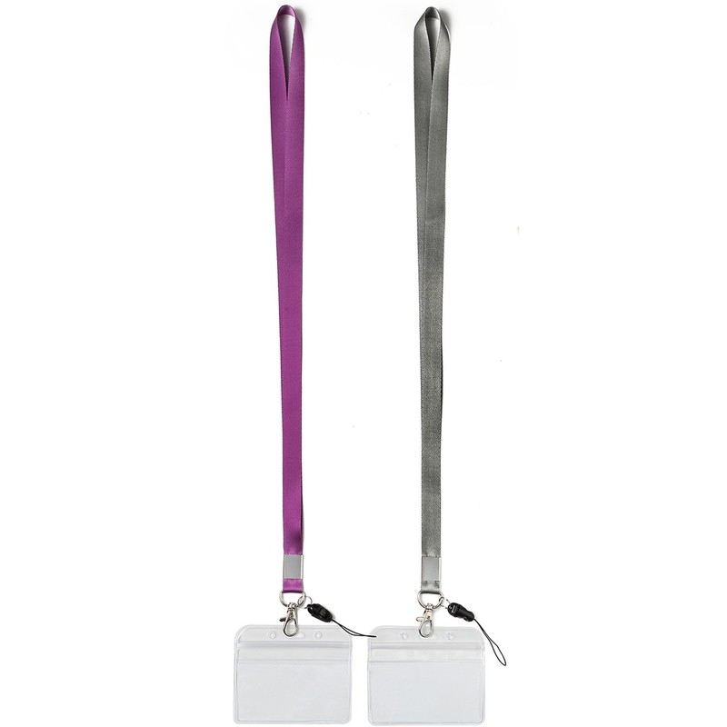 YOUOWO 2 Pack Horizontal Clear ID Badge Holders with Office