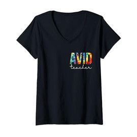 Avid Teacher Women Tie Dye Back To School Appreciation Day V-Neck T-Shirt