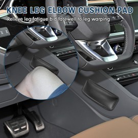 CHRYMUM 2PCS Door Armrest Protective Pad Soft Leather Armrest Pillow, Center Console Knee Cushion, Car Knee Leg Elbow Pillow, Universal Car Center Console Knee Cushion Soft Pad for Cars Trucks SUVs