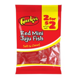 Gurley's Red Mini Fish Gummies, Sweet Berry-Flavored Chewy Treats (Pack of 12)