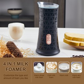 Electric Milk Frother Cooker for Frothing 4-in-1 Milk Steamer with Foam Maker for Coffee/Latte/Cappuccino