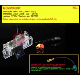 Navinio Backup Camera for Car, Waterproof Rear-View License Plate Car Rear Backup Parking Camera for MB Viano 2004-2012 Vito 2004-2012 Sprinter