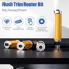 HUHAO Top and Bottom Bearing Flush Trim Router Bits Set