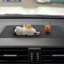 Cute Cat and Iced Americano Car Dashboard Trim Accessories, Funny Resin Car Rearview Mirror Decorations, Universal Auto Interior Desk Office Ornament for Men Women Present (Lying Cat)