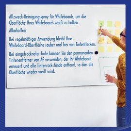 AF BCL250 Whiteboard-Reinigungslösung; Reinigt und entfernt Tinte von Whiteboard-Oberflächen; Pump-Sprühflasche; Ideal für Schulen, Büros, Klassenzimmer + Labore