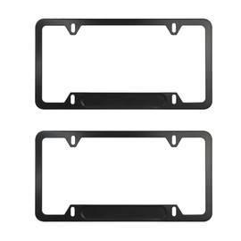 Lyaciomn 2 PCS Car License Plate Holder Protective Frame Black Metal Automotive Supplies License Plate Holder