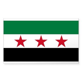 CafePress Free Syrian Republic Flag Sticker Rectangle Bumper Sticker Car Decal