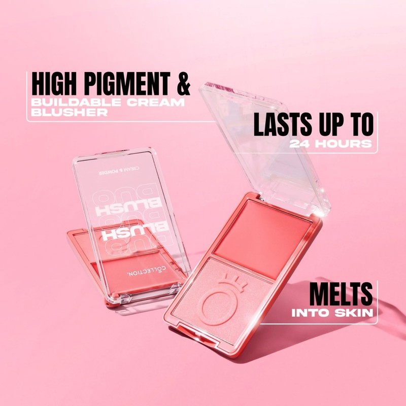 Collection Cosmetics Cream & Powder Blush Duo, Instant Pigment, Lightweight