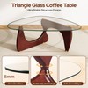 Mid Century Modern Glass Coffee Table for Living Room Home