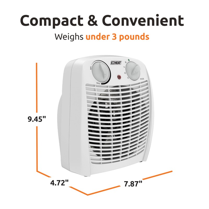 EZ-HEAT 750/1,500 Watt Portable Indoor Space Heater with Adjustable Thermostat,