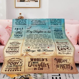 Ebmdsia Daughter in Law Gifts, Gifts for Daughter in Law Blanket, Birthday Gifts for Daughter in Law, Daughter in Law Gifts from Mother in Law, Future Daughter in Law Gifts Throw Blanket 60"X50"