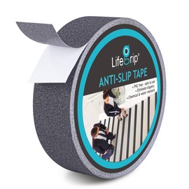 Lifegrip Anti Slip Traction Tape, 2 Inch x 60 Foot - Best Grip, Friction, Abrasive Adhesive for Stairs, Tread Step, Indoor, Outdoor, Grey (2" X 60')