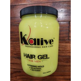 KALIVE PROFESSIONAL HAIR CARE GEL FOR MEN STRONG HOLD NO ALCOHOL NO FLAKES 64 OZ