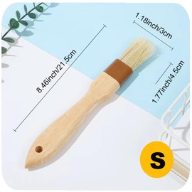 Butter Brush For Baking Basting Brush For Cooking Natural Bristle Basting Brush Food Brush Butter Brush Baster Brush Kitchen Baking Brushes For Barbecue Butter Grill Bbq Baster Kitchen (S/M-2PACK)