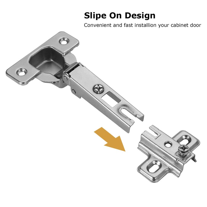 Furniware 2 Pcs Slide-on 35mm Kitchen Cabinet Wardrobe Door Hinge,110