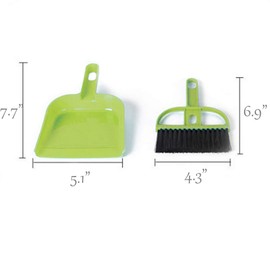 Yu-Xiang 3 Pack Hamster Mini Dustpan and Broom Set Guinea Pig Classical Besom Chinchillas Sweeper Cavy Cage Clean Hedgehogs Scooper for Small Animal (Green)