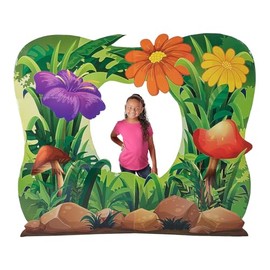 9 ft. x 6.5 ft. Zoom In VBS Flower Arch Cardboard Cutout Stand-Up, Vacation Bible School Supplies