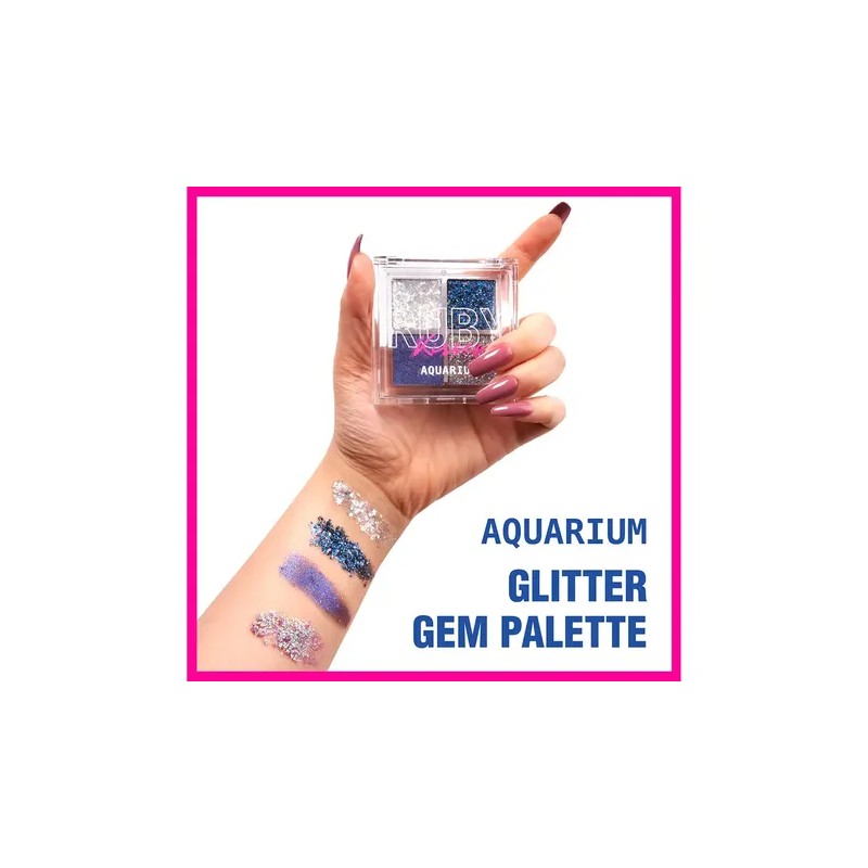 Paleta de Sombras Ruby Kisses Glitter Gem Aquarius con 4