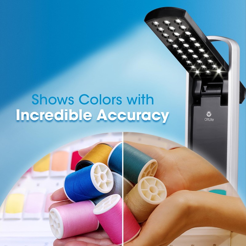 OttLite Portable LED Task Lamp, Black - Lightweight LED Desk