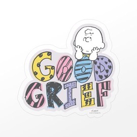 CafePress Charlie Brown Good Grief Small Die Cut Sticker, 3"x4" Clear