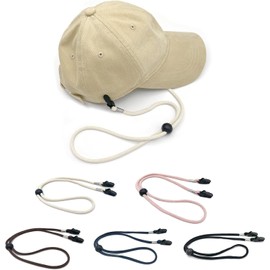 PurYupearl Black Hat Chin Cord, Adjustable Hats Strap Clips Windproof Lanyard on Bag Hats Holder for Travel Hat Keeper,Accessories,Fishing Hats