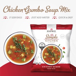 READYWISE - Simple Kitchen, Chicken Gumbo Soup, 17 Servings, MRE, Gluten Free, Food, Soup Mix, for Events, Hiking, Emergency Food Supply, Camping Essentials, or Daily Use, 1 Pack