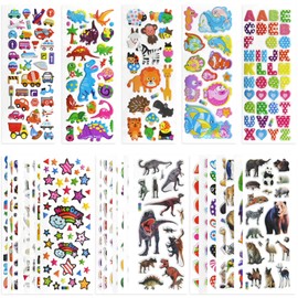 696 PCS 3D Puffy Stickers for Kids – 28 Sheets of Reusable Foam Designs with Animals, Dinosaurs, Sports, Vehicles & More, Waterproof Decorations for Toddler Crafts, Scrapbooks & Classroom Rewards