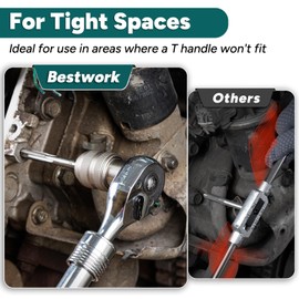 Bestwork Adjustable Tap Sockets, 6pcs Tap Socket Set, 1/4", 3/8", 1/2" Tap Holder Tool for M3-M19 Taps, Drills, Reamers, Screws