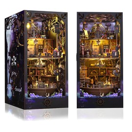 DIY Book Nook Kit Pirate Ship Theme, 3D Wooden Puzzle with Sensor Light, Handmade Bookshelf Insert Diorama Decoration, Creative Gift for Adults, Book Lovers, Collectors