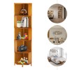 Hteedy 3/4/5 Tier Corner Cabinet Bookcase, Wooden Display Shelf Bookshelf